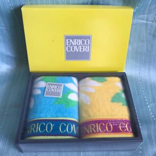 エンリココベリ(ENRICO COVERI)のENRICO COVERI ウォッシュタオル 2p ブルー＆イエロー(タオル/バス用品)