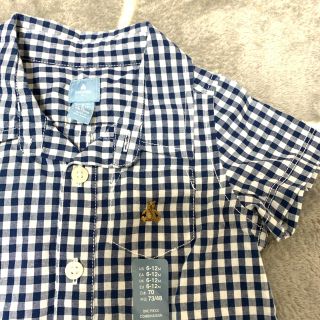 ベビーギャップ(babyGAP)のタグ付新品！babygap ギンガムチェック柄ロンパース(ロンパース)