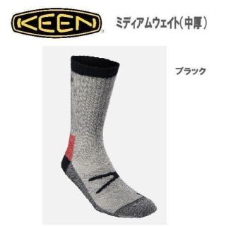 キーン(KEEN)のKEEN キーン フリントミディアムウェイトクルーソックス ブラック　Lサイズ(その他)