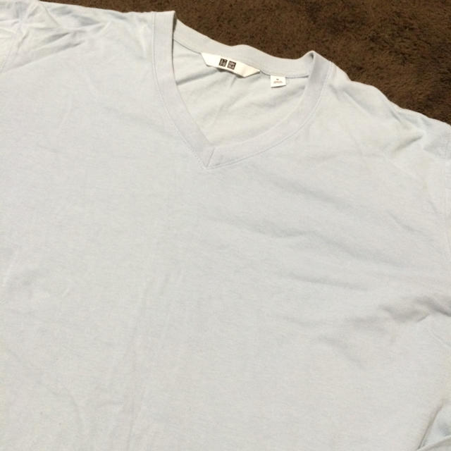 薄いブルー Vネック カットソー メンズのトップス(Tシャツ/カットソー(七分/長袖))の商品写真