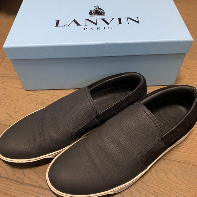 LANVIN(ランバン)のLANVIN ランバン スリッポン スニーカー 靴 メンズ 黒 シューズ 美品 メンズの靴/シューズ(スニーカー)の商品写真