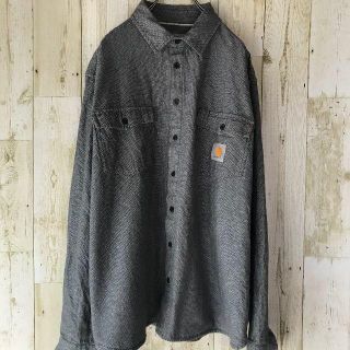 カーハート(carhartt)のレア Carhartt カーハート ビッグサイズ コットンBDシャツ グレー (シャツ)