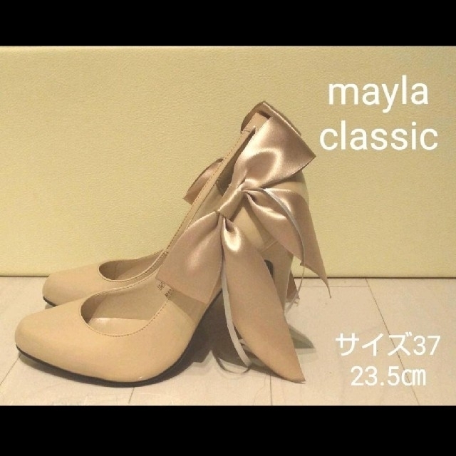 mayla classic (メイラクラシック) サテンリボンパンプス・23.5