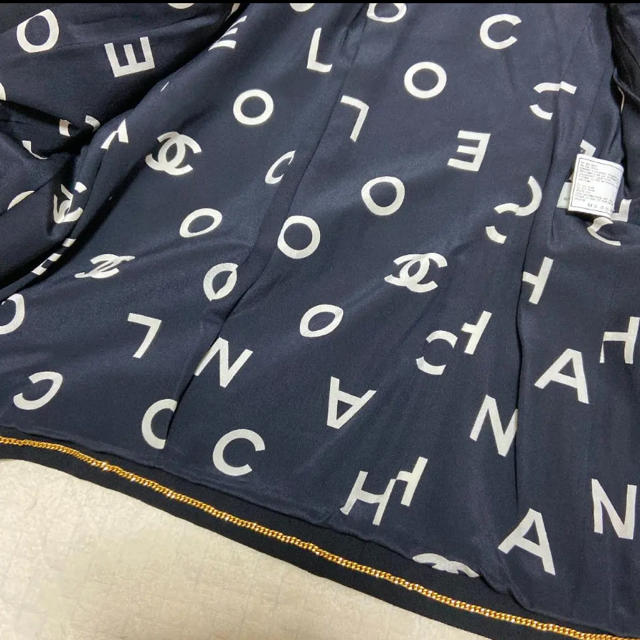 CHANEL - ヴィンテージ CHANEL 黒 ダブルジャケット Lの通販 by CHANEL - ヴィンテージ CHANEL 黒 ダブルジャケット Lの通販 by
