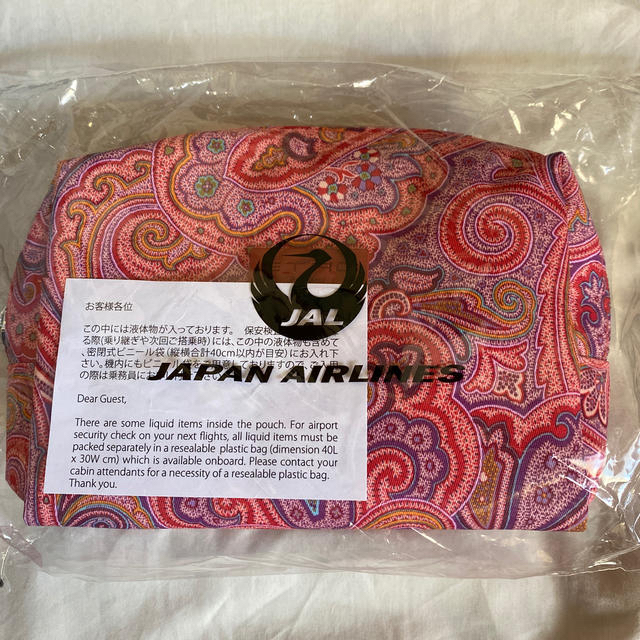 ETRO(エトロ)のJAL ファーストクラス　エトロ　ピンクアメニティーポーチ　新品　未開封 エンタメ/ホビーのコスプレ(アメニティ)の商品写真