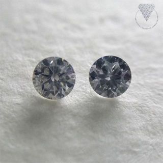 0.069 & 0.078 ct L.GRAY 天然 ダイヤモンド ペア(リング(指輪))