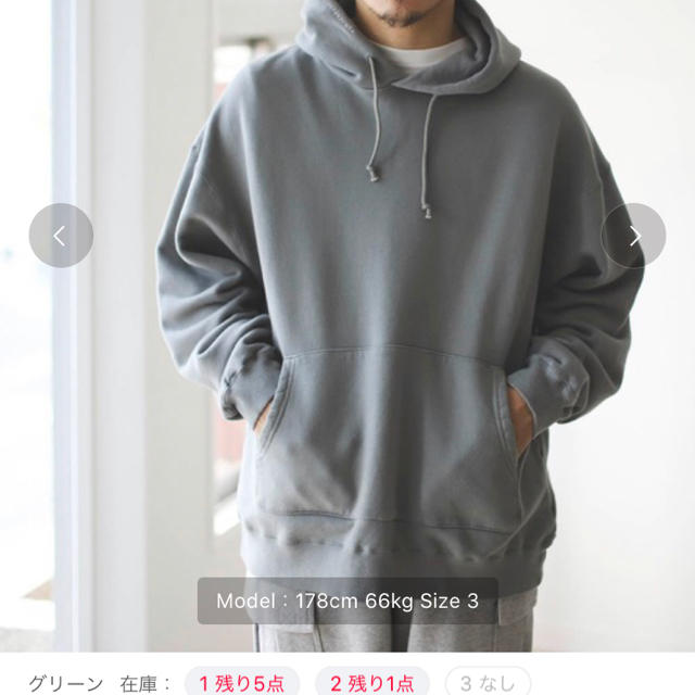 BEAMS(ビームス)のクレプスキュール　Crepuscule / Garment dye Hoody メンズのトップス(パーカー)の商品写真