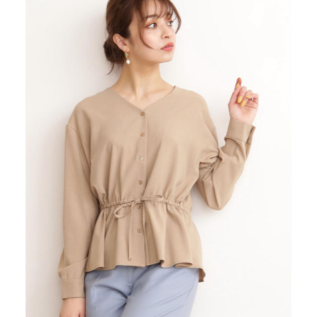 N.Natural beauty basic(エヌナチュラルビューティーベーシック)の20SS 新品未使用🌸麻調ペプラムブラウス レディースのトップス(シャツ/ブラウス(長袖/七分))の商品写真