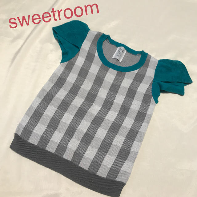 SweetRoom(スイートルーム)のsweetroom ニット チェック リトルデイシー キッズ/ベビー/マタニティのキッズ服女の子用(90cm~)(Tシャツ/カットソー)の商品写真