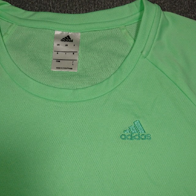 adidas(アディダス)のadidas☆半袖Tシャツ ポリエステル ライムグリーン L レディースのトップス(Tシャツ(半袖/袖なし))の商品写真