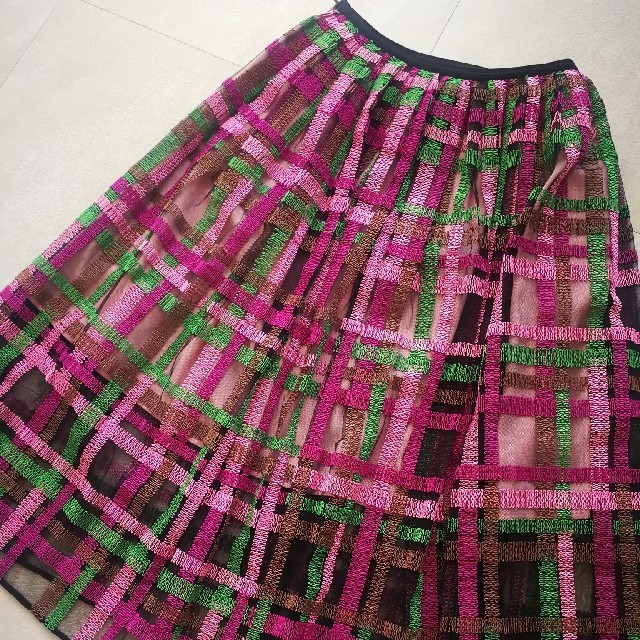 Chesty(チェスティ)のchesty☆ピンクチェックスカート☆サイズ0 レディースのスカート(ロングスカート)の商品写真