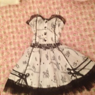 アリス柄♡ロリータ風JSK(ひざ丈ワンピース)
