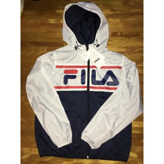 フィラ(FILA)のFILA コーチジャケット/白×ネイビー(ナイロンジャケット)