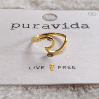 プラヴィダ(Pura Vida)のPura vida リング 指輪 ウェーブ US 5 ゴールド ロンハーマン取扱(リング(指輪))