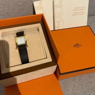 エルメス(Hermes)の【5/28まで取り置き】美品　エルメス　Hウォッチ　ノアール(黒)(腕時計)