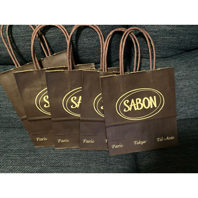 SABON(サボン)の未使用　サボン　SABON ショップ袋　5枚 コスメ/美容のボディケア(ボディスクラブ)の商品写真