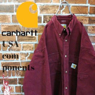 カーハート(carhartt)の【アメリカ生地】【ワインレッド】カーハート☆ビッグサイズ BDシャツ(シャツ)