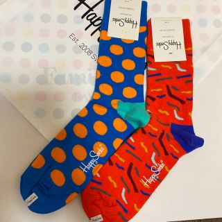 HAPPY SOCKS ハッピーソックス メンズ 2足 新品 ドット柄(ソックス)