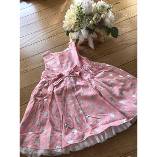 エイチアンドエム(H&M)の♡70H&M ピンク×ドット柄ワンピ(ワンピース)