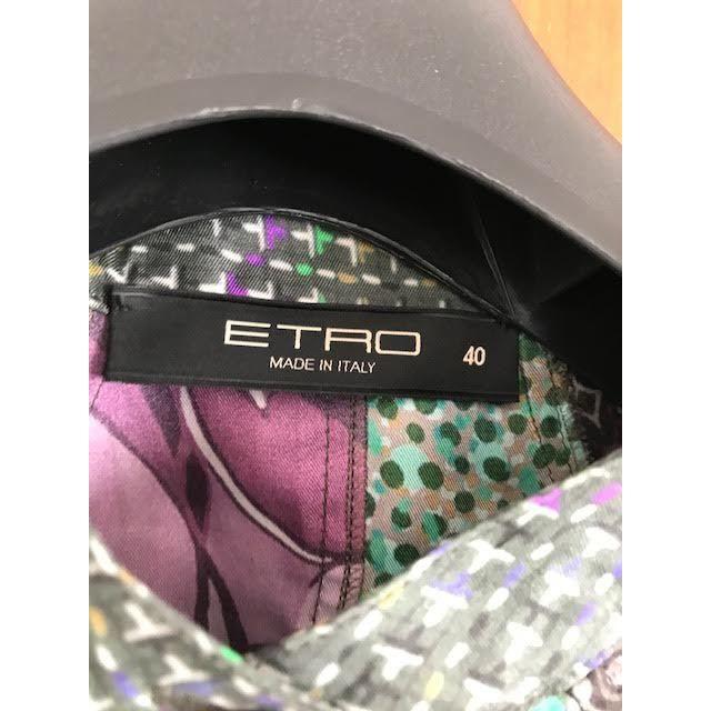 ETRO(エトロ)の美品 完売 ETRO シルク100％ パッチワーク シャツ ワンピース レディースのワンピース(ひざ丈ワンピース)の商品写真