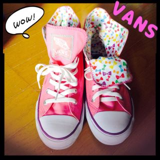 ヴァンズ(VANS)のVANSハイカットスニーカーリボンピンク(スニーカー)