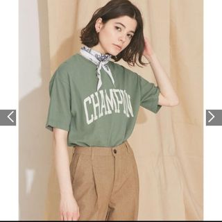 チャンピオン(Champion)のほぼ未使用　ナノユニバース　別注チャンピオンプリントTシャツ(Tシャツ(半袖/袖なし))