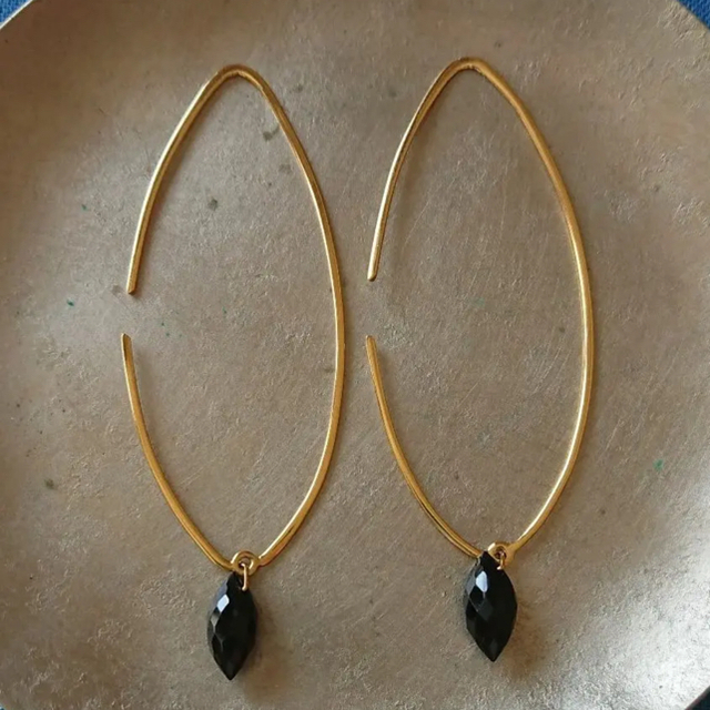 Shaesby シェイスビー フープピアス K18 ブラックオニキス 公式激安