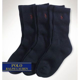 ラルフローレン(Ralph Lauren)の☆新品☆19-22cm ラルフローレン ソックス３足セット 紺 4469(靴下/タイツ)