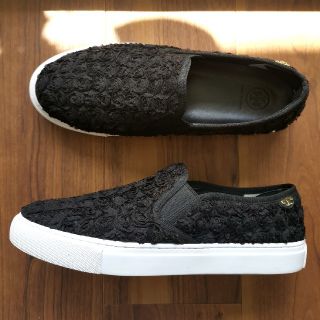 トリーバーチ(Tory Burch)のトリーバーチ スリッポン フラットシューズ スニーカー ブラック US10(スリッポン/モカシン)