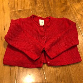 ベビーギャップ(babyGAP)のGap カーディガン　赤　6-12months(カーディガン/ボレロ)