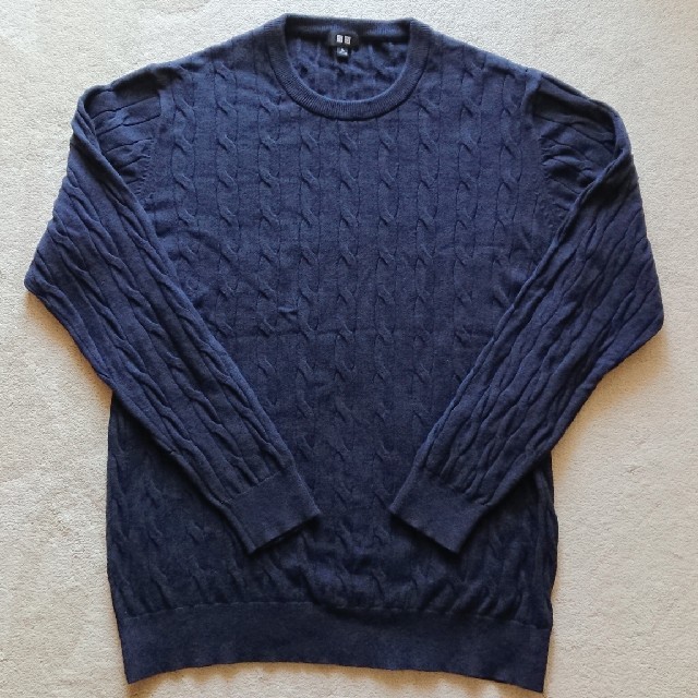UNIQLO(ユニクロ)の【ＵＮＩＱＬＯ】コットンカシミヤケーブルクルーネックセーター（長袖） メンズのトップス(ニット/セーター)の商品写真