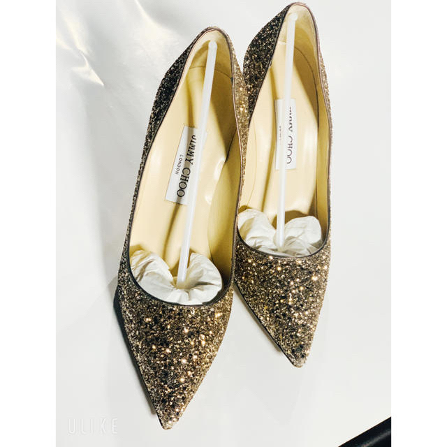 JIMMY CHOO(ジミーチュウ)のJIMMY CHOO グリッターパンプス ゴールド レディースの靴/シューズ(ハイヒール/パンプス)の商品写真