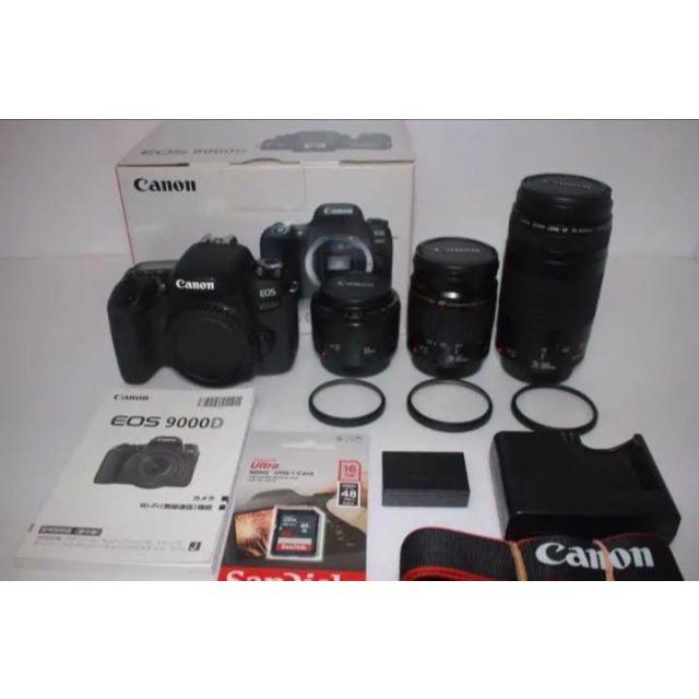 Canon - 美品★Canon EOS9000D標準＆望遠＆単焦点トリプルレンズセット★325