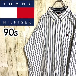 トミーヒルフィガー(TOMMY HILFIGER)の【激レア】トミーヒルフィガー☆オールドトミー ロゴ刺繍 ストライプBDシャツ(シャツ)