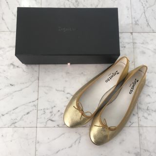 レペット(repetto)のパリ購入  Repetto レペット ゴールド 41(バレエシューズ)