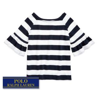 ラルフローレン(Ralph Lauren)の☆新品☆140 ラルフローレン ラッフルジャージートップス ネイビー 1831(Tシャツ/カットソー)