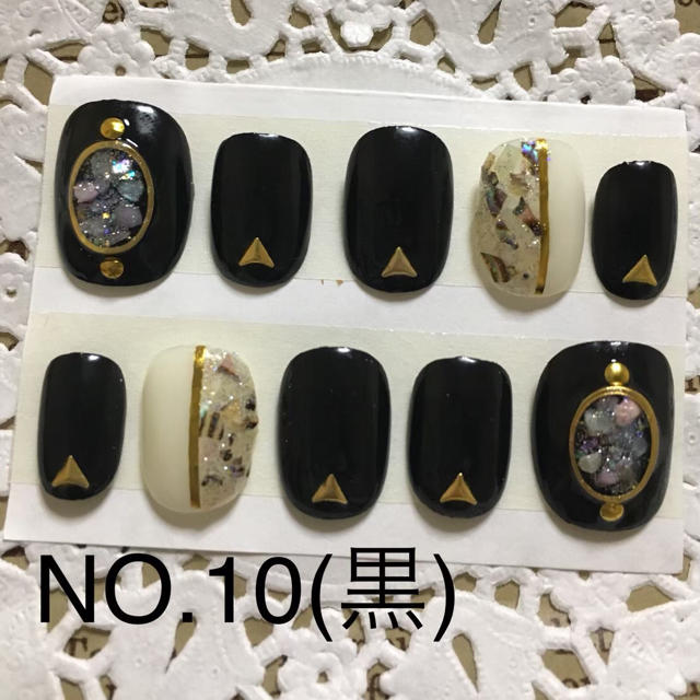 ネイルチップ NO.10(黒) コスメ/美容のネイル(つけ爪/ネイルチップ)の商品写真