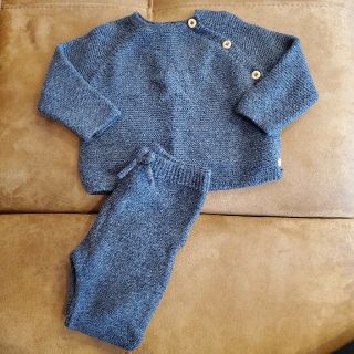 ザラキッズ(ZARA KIDS)のjunjun様専用  ZARA MINIニットセットアップ　チャコールグレー　(ニット/セーター)