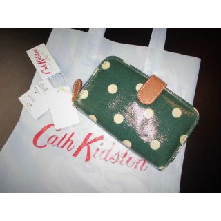 キャスキッドソン(Cath Kidston)の新品キャスキッドソン2つ折り財布グリーンスポット定価7,350円ドット水玉(財布)