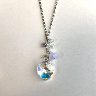 【ハンドメイド】オーロラハートのスワロネックレス♡(ネックレス)