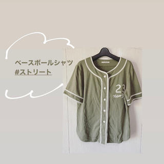ベースボールシャツ カーキ(Tシャツ(半袖/袖なし))