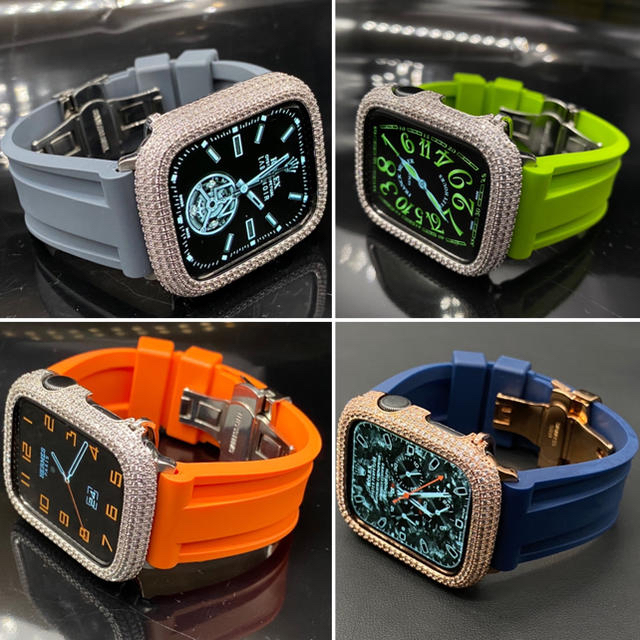 Apple Watch(アップルウォッチ)のソリッドカラー■全アップルウォッチ用ラバーベルトdバックル付■ メンズの時計(ラバーベルト)の商品写真