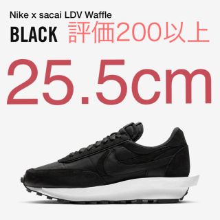 ナイキ(NIKE)のsacai × NIKE LDV waffle Black 黒(スニーカー)