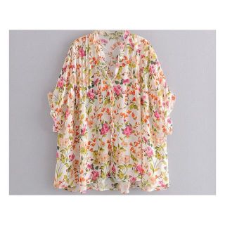 ザラ(ZARA)の1285★春新作 シフォン 花柄 ブラウス(シャツ/ブラウス(半袖/袖なし))