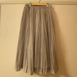 ダブルクローゼット(w closet)のwcloset シャイニーサテン×チュール　リバーシブルスカート(ロングスカート)