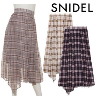 スナイデル(SNIDEL)のSNIDEL チェックランダムプリーツスカート(ロングスカート)