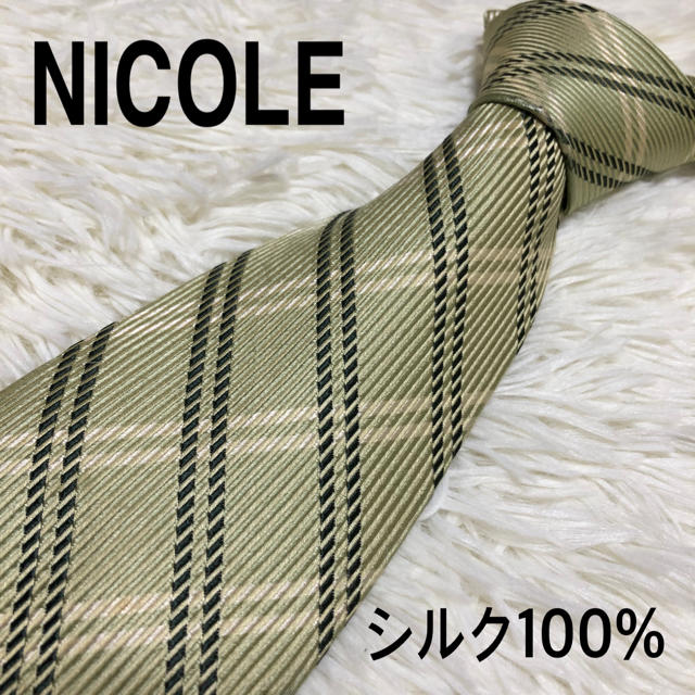 NICOLE(ニコル)の訳あり品 激安 NICOLE ニコル グリーン系 ネクタイ シルク100% 紳士 メンズのファッション小物(ネクタイ)の商品写真