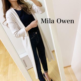 ミラオーウェン(Mila Owen)の【美品】Mila Owen 上品ホワイトカーディガン(カーディガン)