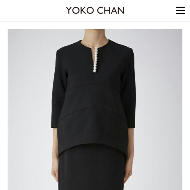 YOKO CHAN Pearl Flared Blouse 36 黒