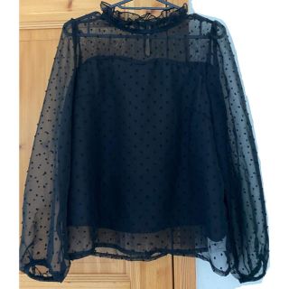 グレイル(GRL)のドットシフォンハイネックトップス(シャツ/ブラウス(長袖/七分))